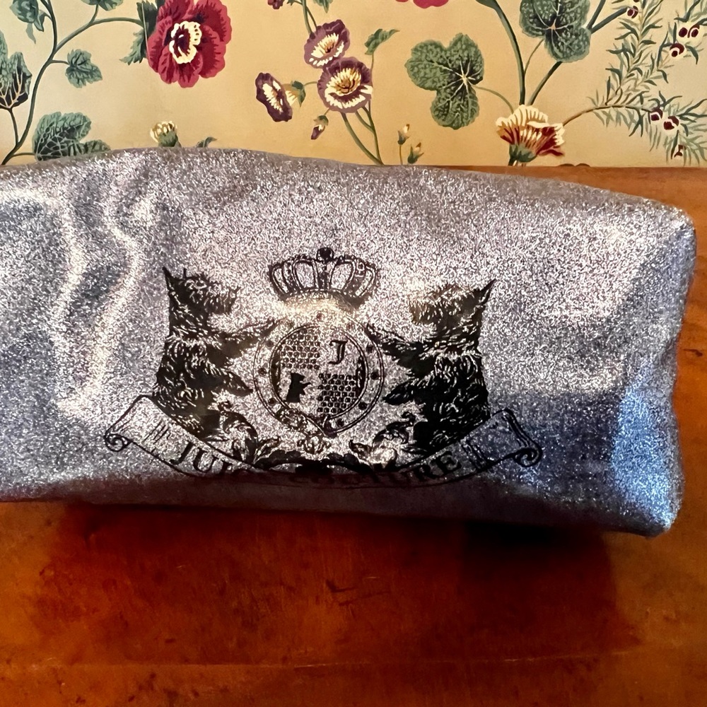 Vintage 90's Juicy Couture Gray And Black Sparkle Clutch Pouch Bag